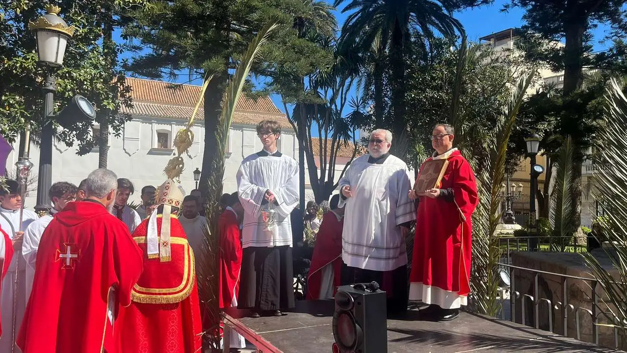 Bendici&oacute;n de las palmas en el Domingo de Ramos.