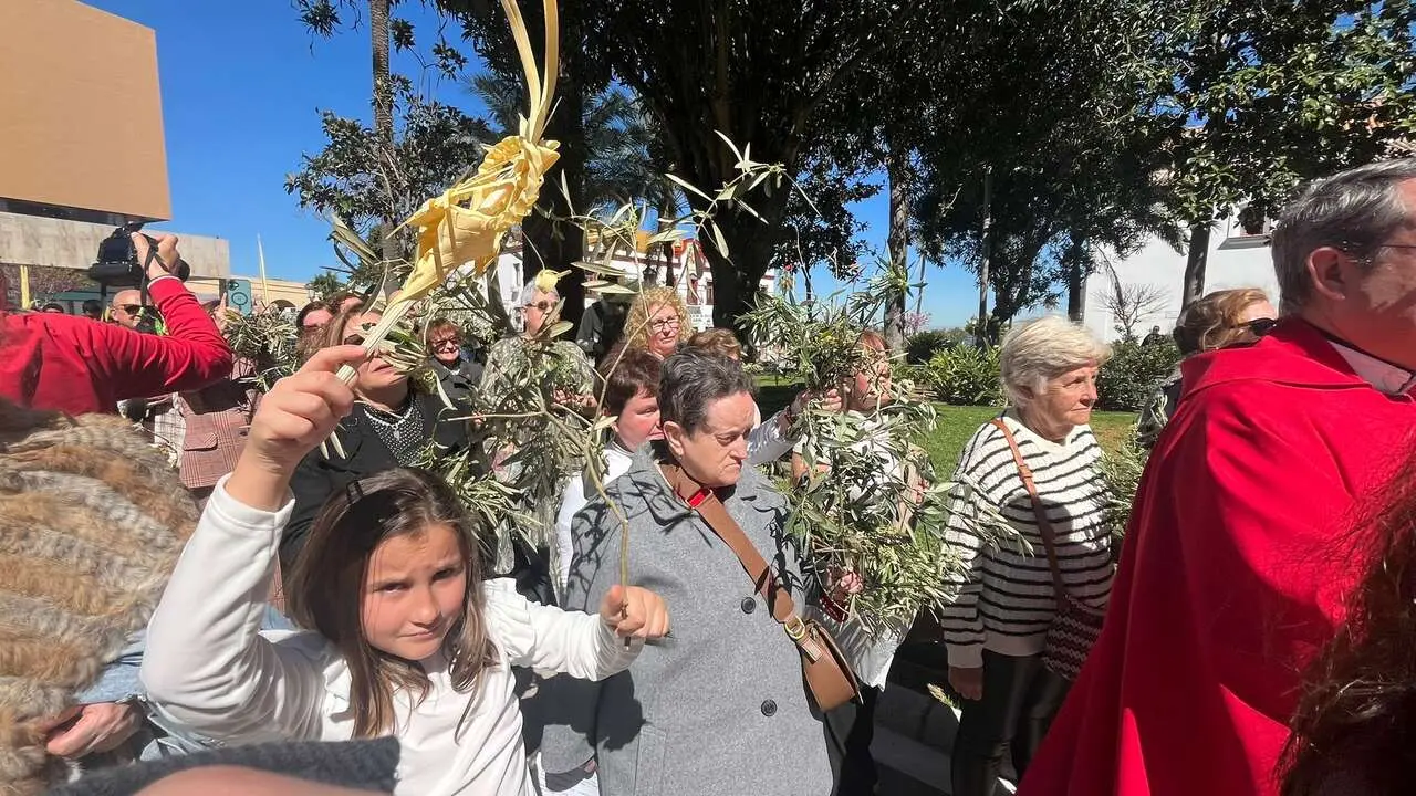 Bendici&oacute;n de las palmas en el Domingo de Ramos.