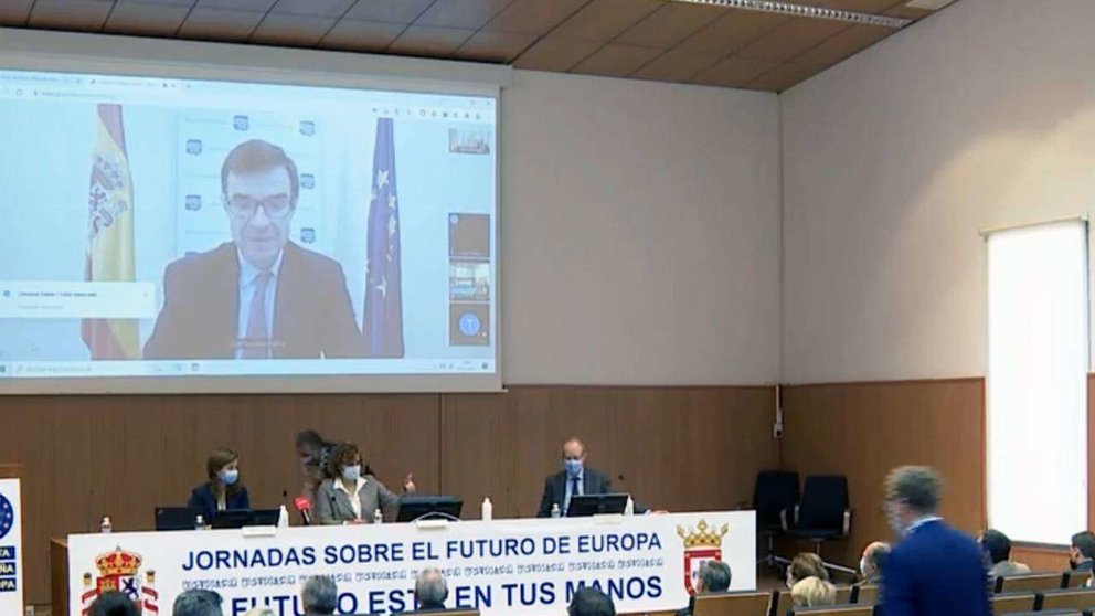 González-Barba, durante su intervención vía telemática en la inauguración de las jornadas