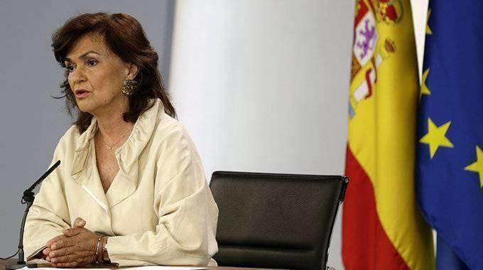 Carmen Calvo, durante la conferencia de prensa posterior al Consejo de Ministros (MONCLOA)
