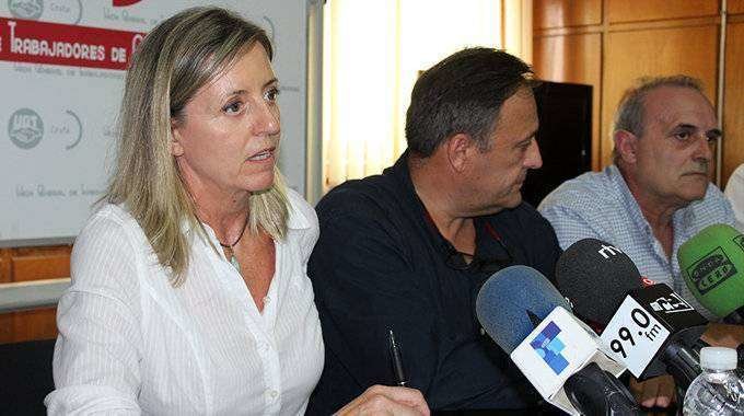 La presidenta de Eurocop, Àngels Bosch, ha comparecido hoy ante los medios de comunicación en Ceuta (C.A.)