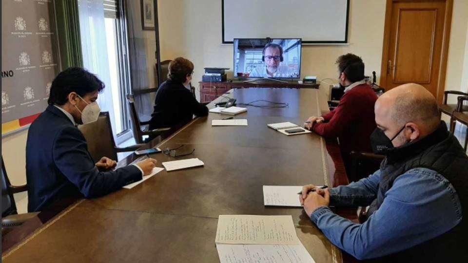 Un momento de la reunión telemática celebrada hoy entre representantes de la Delegación del Gobierno y Endesa (CEDIDA)