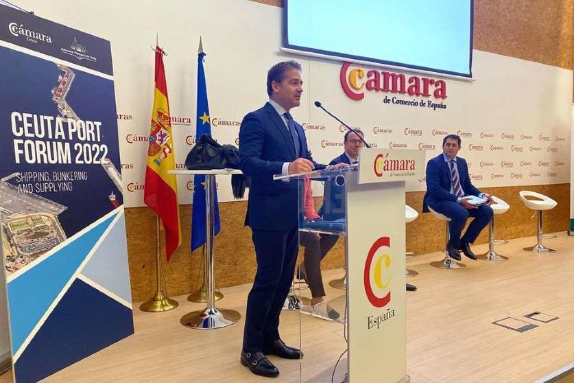  El presidente de la Cámara de Comercio de Ceuta durante su intervención de este jueves / Cámara de Comercio 
