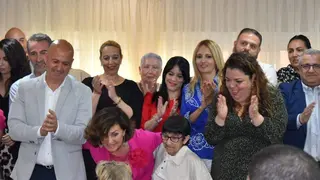 Acto de apoyo a Juan Guti&eacute;rrez con Carmen Calvo