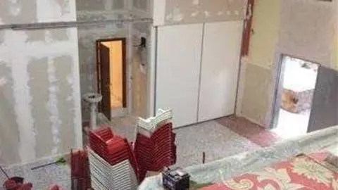Aspecto de la capilla durante las obras