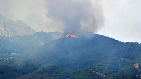 11 de la ma&ntilde;ana, se declara el incendio en las inmediaciones del Monte de la Tortuga