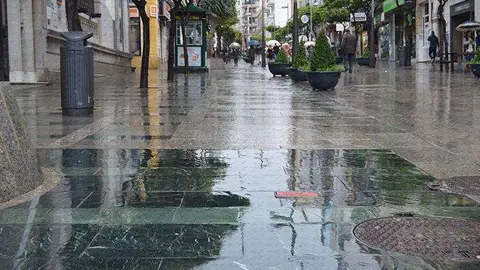 losetas verdes mojadas marca agua