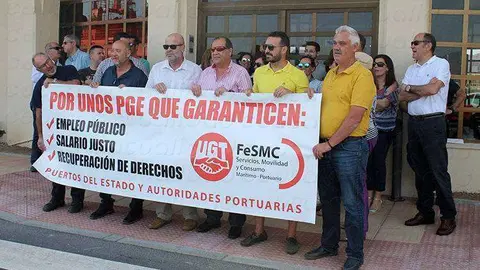 autoridad portuaria protesta de trabajadores ugt