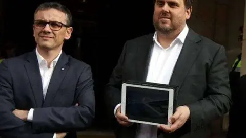 Josep Maria Jové  y Oriol Junqueras. / RR SS