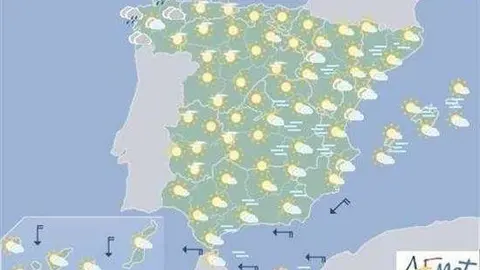 Tiempo estable ma&ntilde;ana en muchas zonas de Espa&ntilde;a y temperaturas elevadas