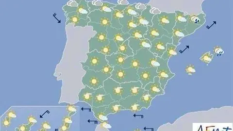 Ma&ntilde;ana, lluvias d&eacute;biles en el Cant&aacute;brico y calor en el interior peninsular