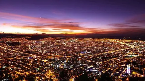 Bogota at sunset from above