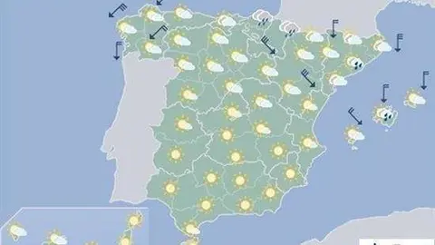 Ma&ntilde;ana, m&aacute;s calor en Andaluc&iacute;a y menos en la mitad norte y el valle del Ebro