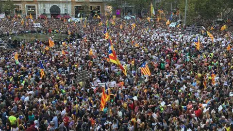 manifestaci&oacute;n catalu&ntilde;a contra 155