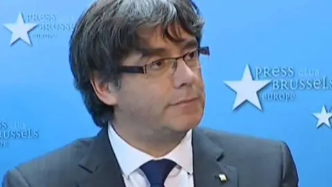 Carles Puigdemont en Bruselas. / TV