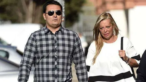 Bel&eacute;n Esteban con su novio Miguel Marcos a su llegada a un juicio en Torrej&oacute;n de Ardoz , Madrid.
30/05/2017