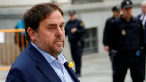 Oriol Junqueras de camino a la Audiencia Nacional.
