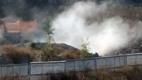 Polvo en suspensi&oacute;n generado por la actividad de la planta (CEDIDA)