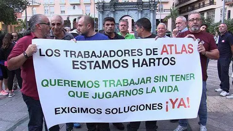 Concentraci&oacute;n trabajadores de Atlas