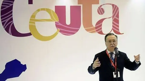 El presidente Juan Vivas, en Fitur (CEDIDA)
