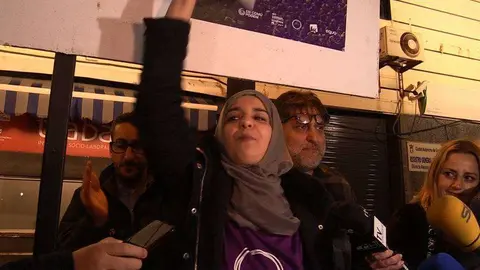 Sara Abdeselam, durante el acto organizado por Unidas Podemos (C.A.)