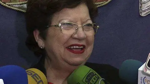 La delegada del Gobierno, Salvadora Mateos, durante su comparecencia ante la prensa (C,.A.)