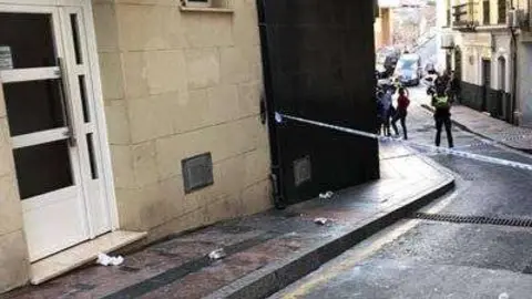 Lugar del accidente en la calle Marqu&eacute;s de Santa Cruz (C.A.)