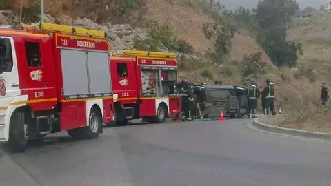 Imagen del simulacro de accidente desarrollado en Loma Colmenar (CEDIDA)