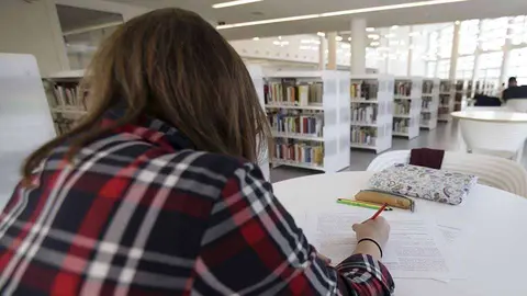 Una joven estudia en la biblioteca "Adolfo Su&aacute;rez" (C.A./ARCHIVO)