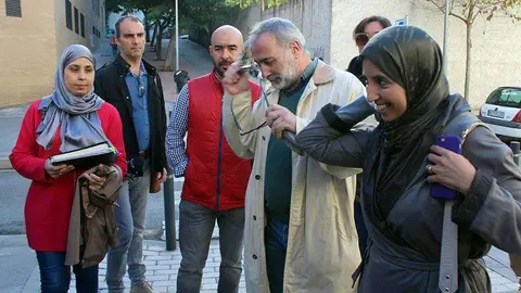 La presidenta de MDyC, F&aacute;tima Hamed, (izquierda), antes de una comparecencia ante los periodistas (C.A.)