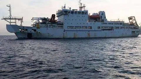 El buque CS Teleri, trabajando en la Bah&iacute;a Norte (C.A.) CABLE