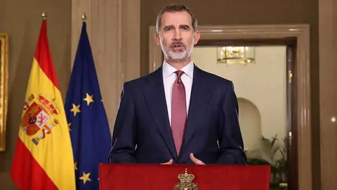 Felipe VI durante su intervenci&oacute;n televisada (CASA REAL)