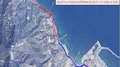 Detalle del tramo de carretera N-354 cedido a la Ciudad (CEDIDA)
