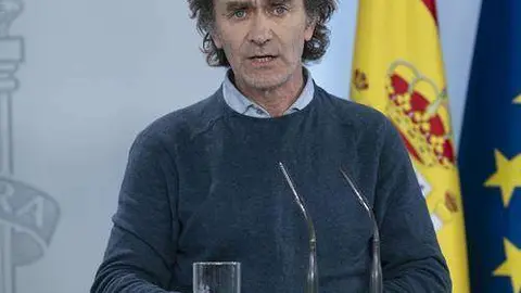 Fernando Sim&oacute;n, ayer durante su rueda de prensa (MONCLOA)