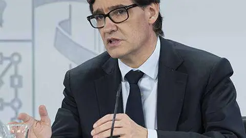 El ministro de Sanidad, Salvador Illa, durante la rueda de prensa posterior al Consejo de Ministros (MONCLOA)