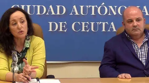 V&aacute;zquez y Rodr&iacute;guez, durante la rueda de prensa ofrecida hoy (C.A.)