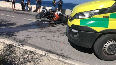 Estado en el que ha quedado la motocicleta accidentada (C.A.)