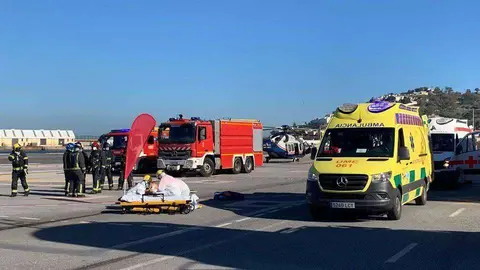 Simulacro en el helipuerto (CEDIDA)