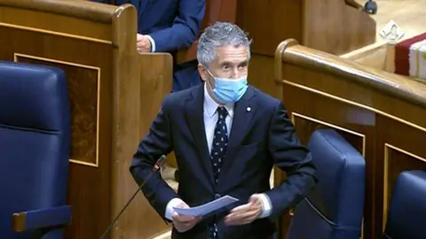 Grande Marlaska, durante su intervenci&oacute;n de este mi&eacute;rcoles en el Congreso (CONGRESO)