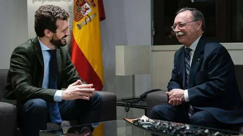 Casado y Vivas , durante una reuni&oacute;n en G&eacute;nova (CEDIDA)