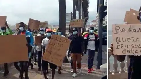 subsaharianos migrantes marcha