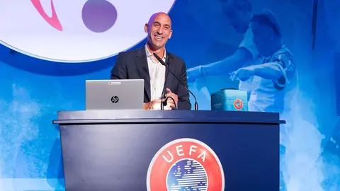 Luis Rubiales, en la inauguraci&oacute;n de la Conferencia de Grassroots Madrid