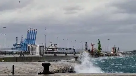 Temporal de levante. Puerto de Algeciras&nbsp;