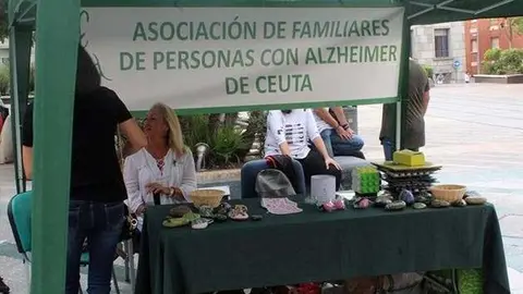 Mesa informativa instalada en la Plaza de los Reyes (C.A.)