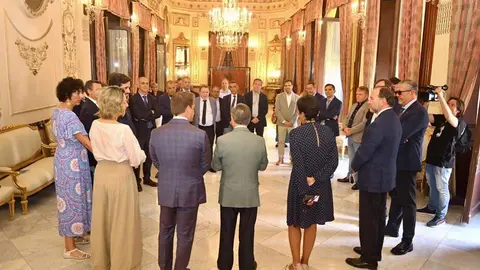 Un momento de la recepci&oacute;n ofrecida a la delegaci&oacute;n de la C&aacute;mara de Comercio de Huelva (CEDIDA)