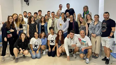 Los participantes en el intercambio &laquo;El objetivo global para el binestar mental&raquo;, este s&aacute;bado en la Casa de la Juventud (CEDIDA)