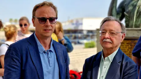  Juan Vivas y Guillermo Mart&iacute;nez tras la comparecencia de este s&aacute;bado / Laura Ortiz 