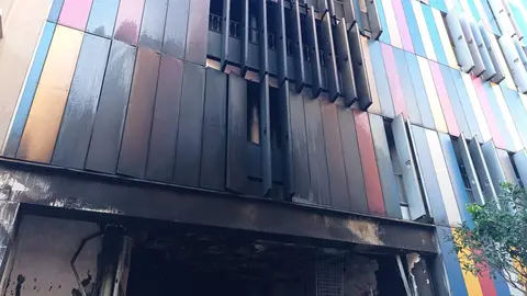edificio incendio edificio colores