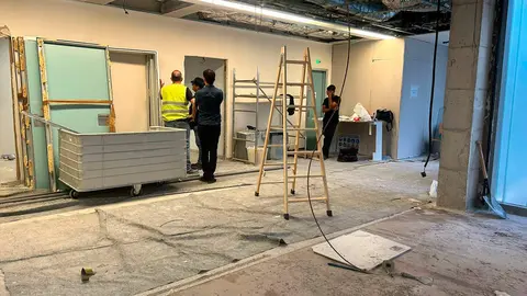 Trabajos de construcci&oacute;n de la nueva sala (CEDIDA)