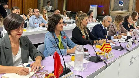 Benzina, tercera por la izquierda durante la celebraci&oacute;n de la Conferencia (CEDIDA)